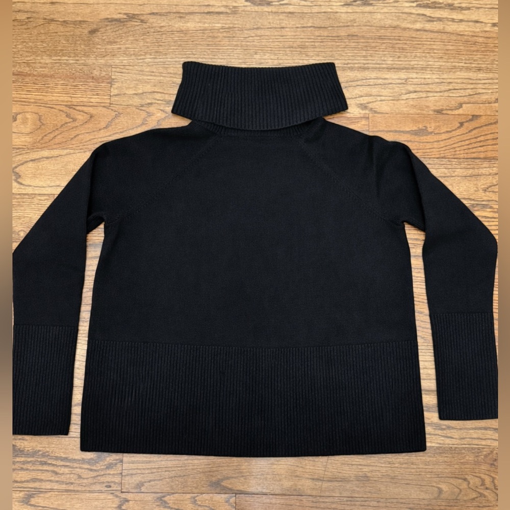 Athleta Black Merino Wool Cashmere Turtleneck Sweater XS